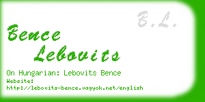 bence lebovits business card